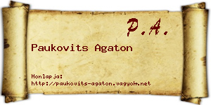 Paukovits Agaton névjegykártya